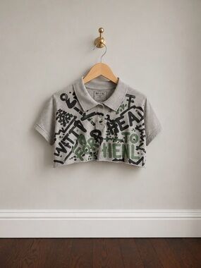 BH+SC Writing From Michael Graffiti Crop Polo
